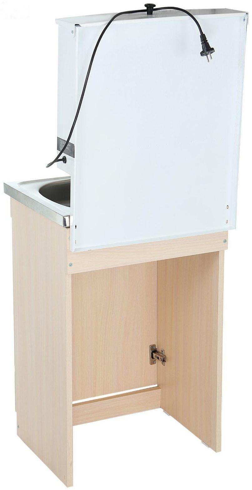 Умывальник TUNDRA, с ЭВН, нержавеющая мойка, 1250 Вт, 17 л, ЛДСП, белый