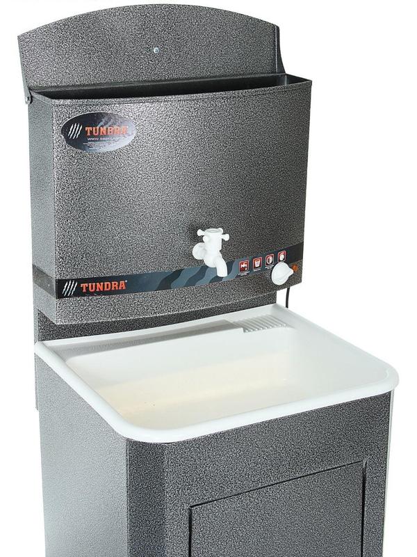 Умывальник TUNDRA, с ЭВН, пластиковая мойка, 1250 Вт, 17 л, цвет серебро