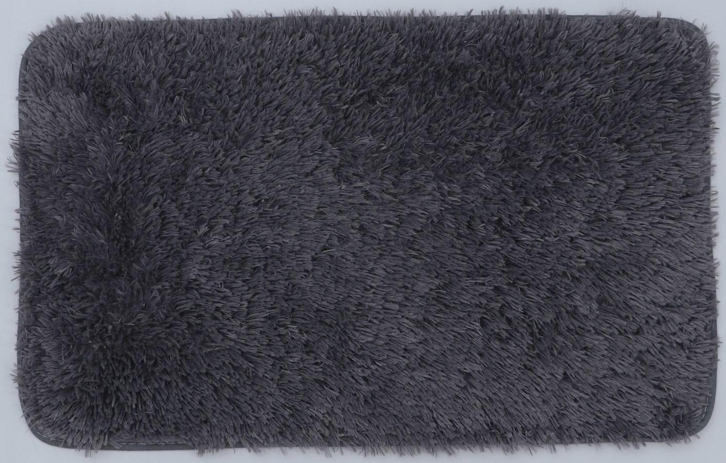 Коврик для ванной прямоугольный Доляна «Пушистик», 50×80 см, цвет серый