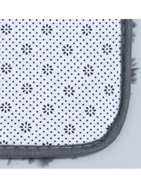 Коврик для ванной прямоугольный Доляна «Пушистик», 50×80 см, цвет серый