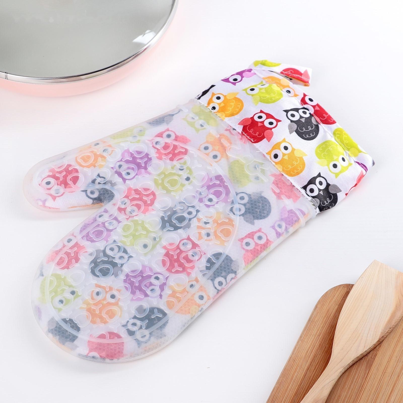 Прихватка для горячего Доляна «Совы», силикон, 28×19 см