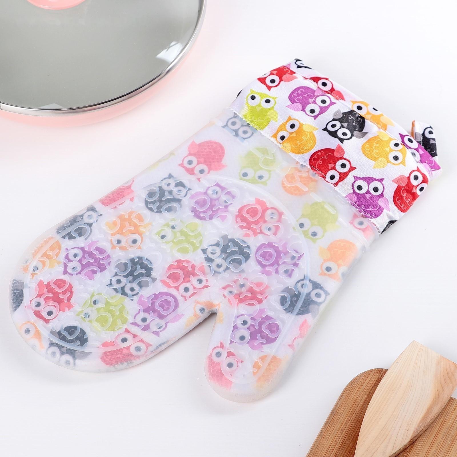 Прихватка для горячего Доляна «Совы», силикон, 28×19 см