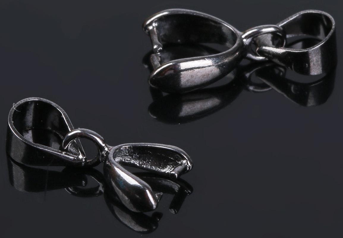 Держатель для кулона, зажим, К214, (набор 5шт) 14*6 мм, цвет серый