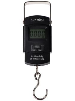 Весы-безмен LuazON LV-505, электронный, до 50 кг, точность до 10 г, подсветка, чёрный