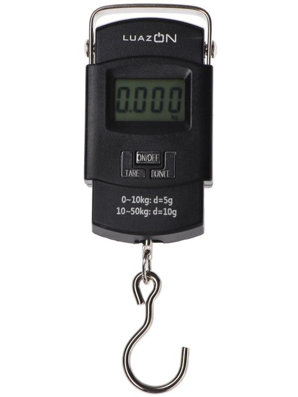 Весы-безмен LuazON LV-505, электронный, до 50 кг, точность до 10 г, подсветка, чёрный