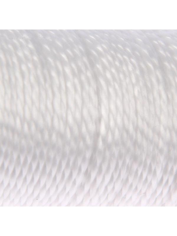 Нить кручёная 2-х прядная ПП, d=1,3 мм, 50 м, цвет белый