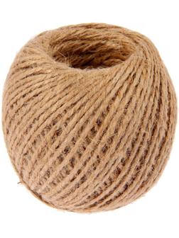 Шпагат джутовый, скрученный d=1,5 мм, 60 м, цвет натуральный