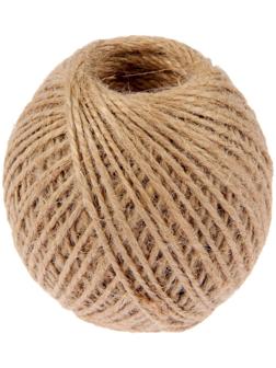 Шпагат джутовый, скрученный d=1,5 мм, 100 м «Шнурком», цвет натуральный