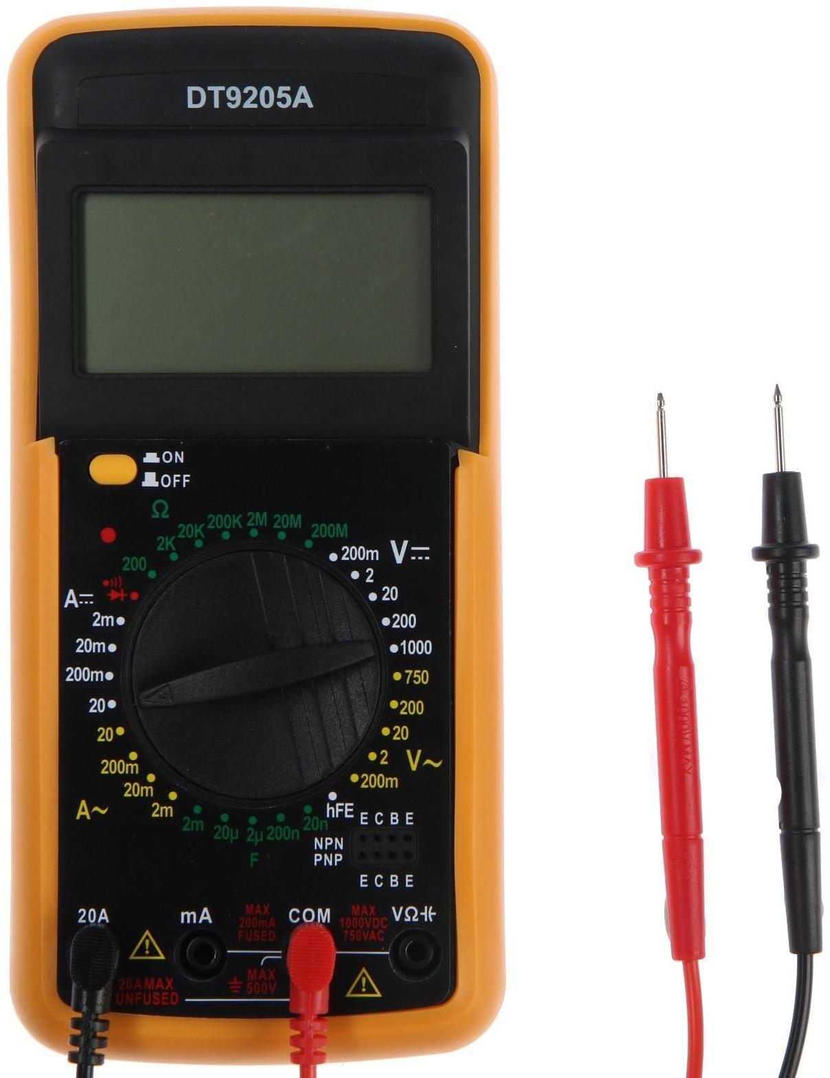 Мультиметр ТУНДРА DT-9205А, ACV/DCV, ACA/DCA, 200-200MΩ, 20nF-200mF, прозвон