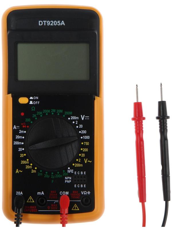 Мультиметр ТУНДРА DT-9205А, ACV/DCV, ACA/DCA, 200-200MΩ, 20nF-200mF, прозвон