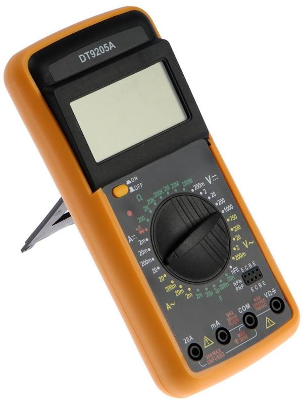 Мультиметр ТУНДРА DT-9205А, ACV/DCV, ACA/DCA, 200-200MΩ, 20nF-200mF, прозвон