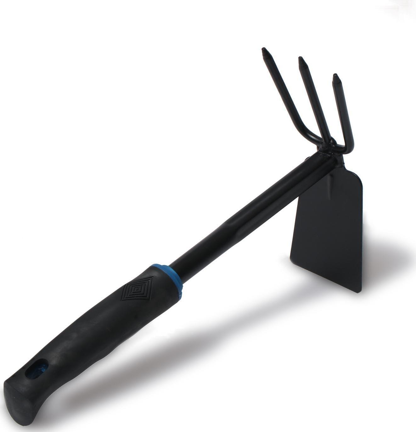 Мотыжка комбинированная, длина 30 см, 3 зубца, пластиковая ручка