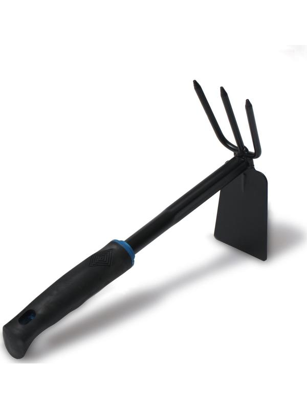 Мотыжка комбинированная, длина 30 см, 3 зубца, пластиковая ручка