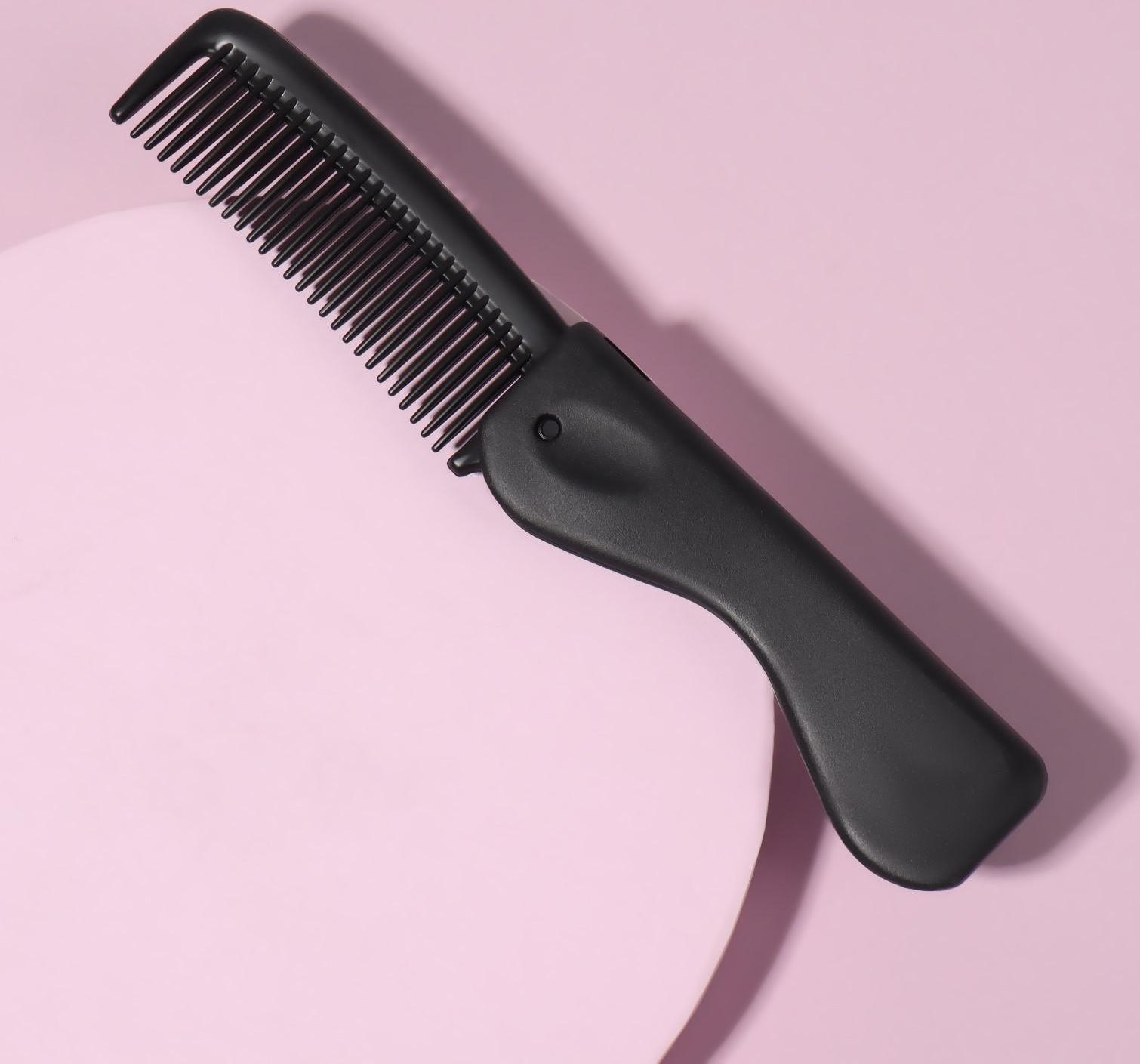 Расчёска складная, 17,5 × 3 см, цвет чёрный