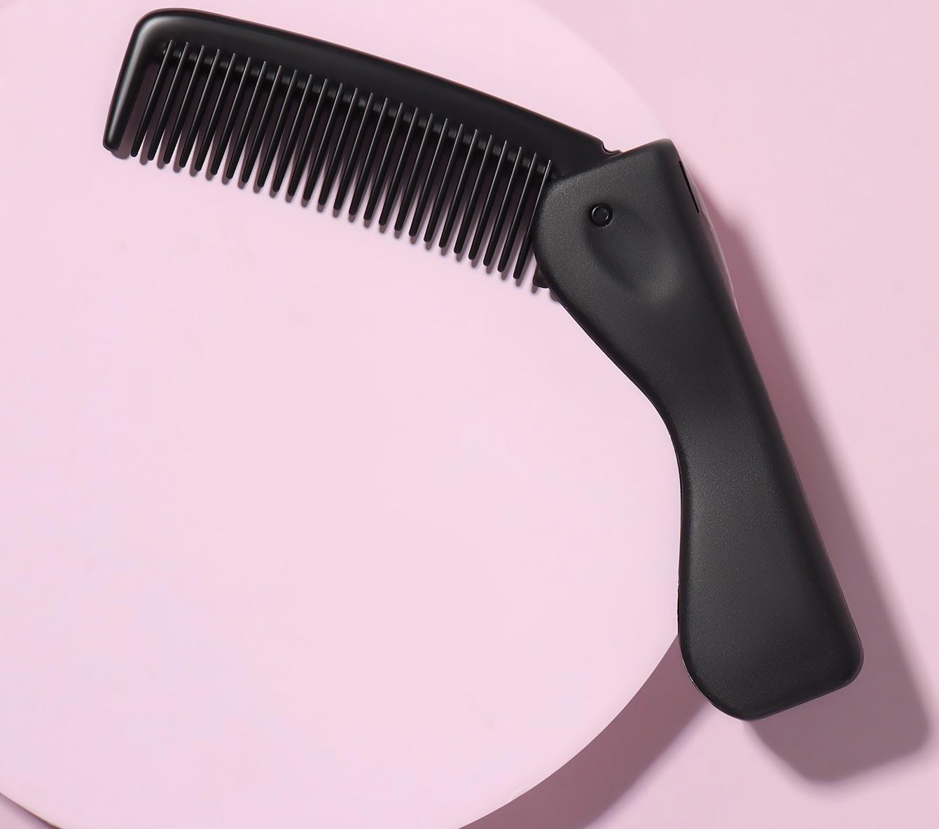 Расчёска складная, 17,5 × 3 см, цвет чёрный