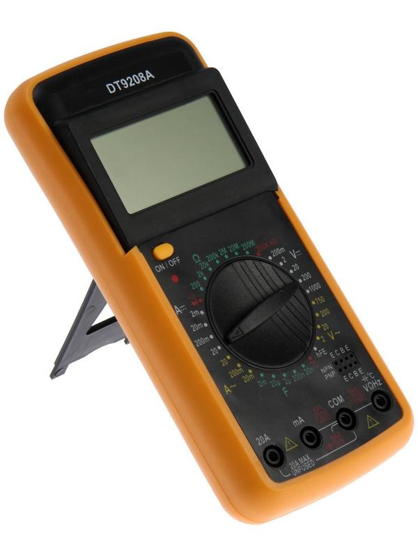 Мультиметр ТУНДРА DT-9208А, ACV/DCV, ACA/DCA, 200-200MΩ, 20nF-200mF, 40-400 °C, 200 kHz
