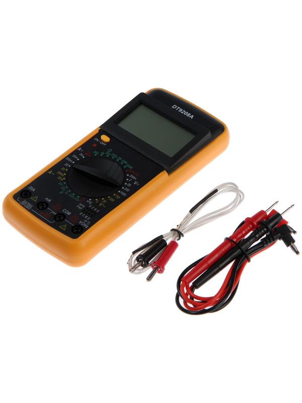 Мультиметр ТУНДРА DT-9208А, ACV/DCV, ACA/DCA, 200-200MΩ, 20nF-200mF, 40-400 °C, 200 kHz