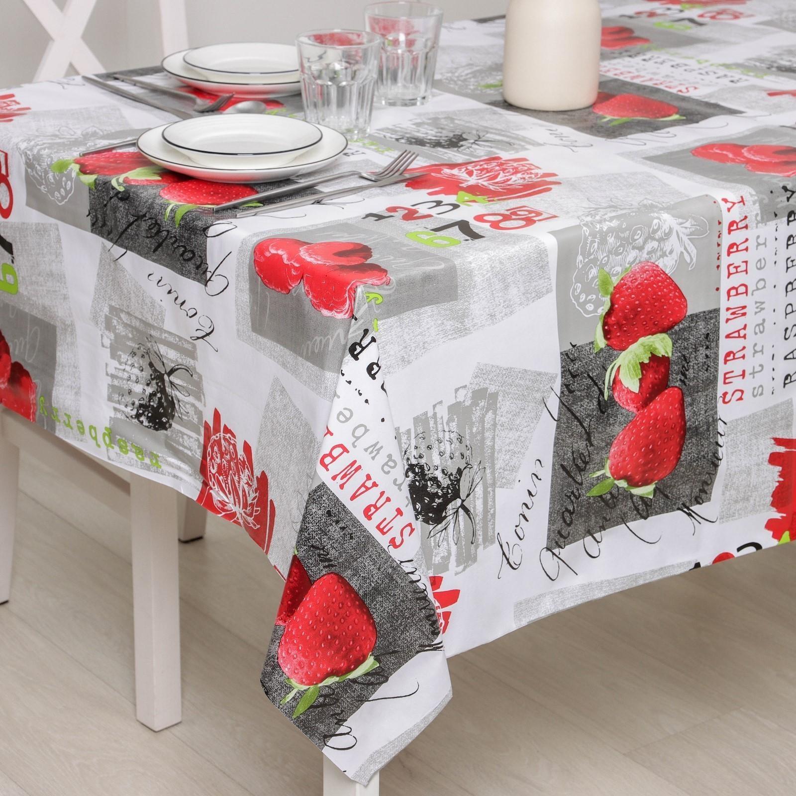 Клеёнка столовая на нетканой основе Доляна, ширина 137 см, толщина 0,08 мм, рулон 20 м