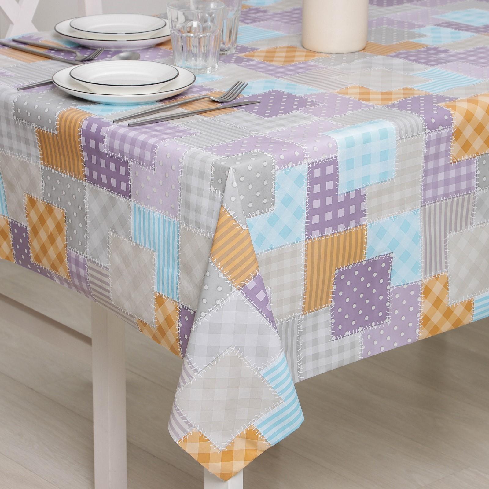 Клеёнка столовая на нетканой основе, ширина 137 см, толщина 0,08 мм, рулон 20 м