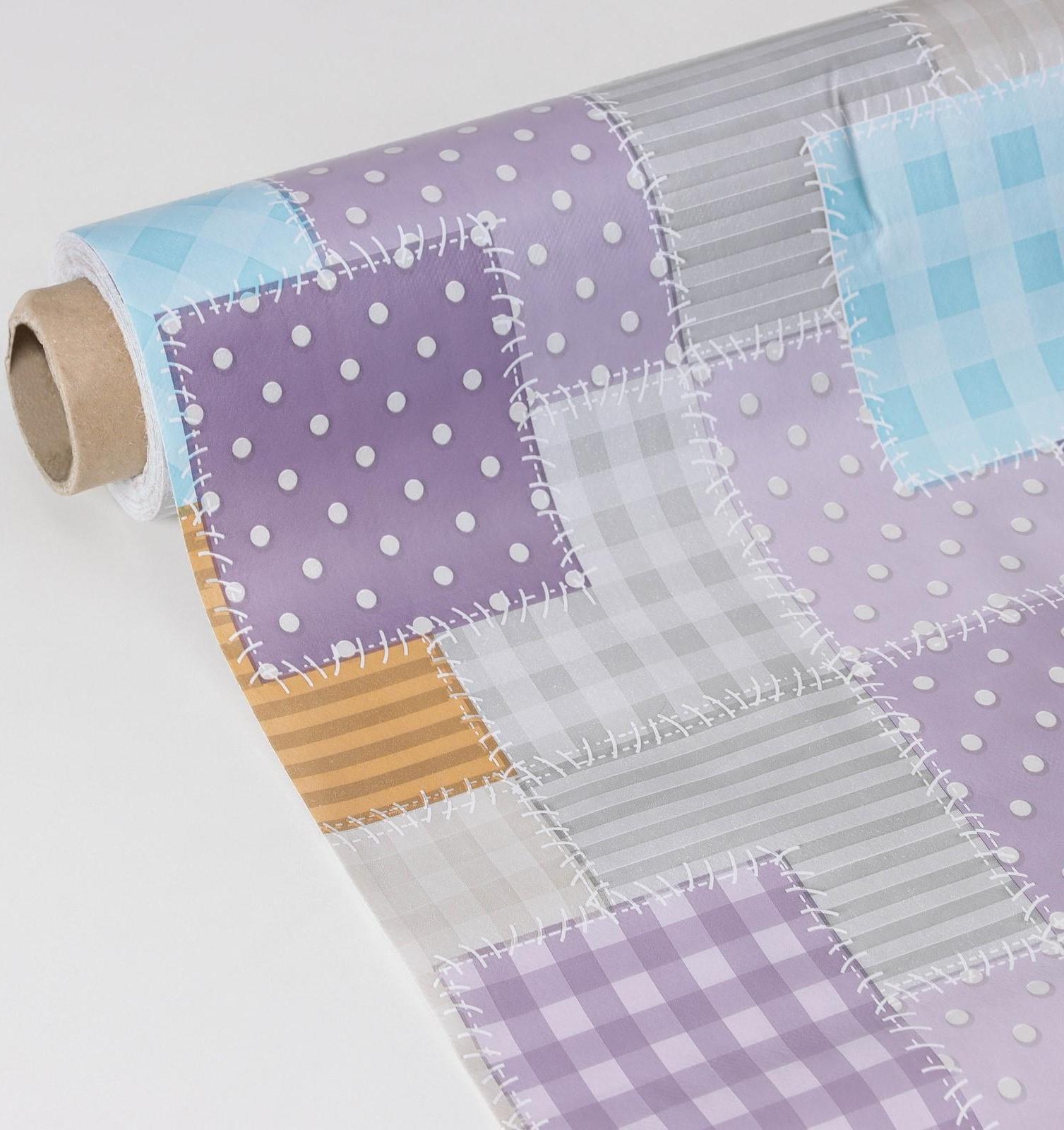 Клеёнка столовая на нетканой основе, ширина 137 см, толщина 0,08 мм, рулон 20 м