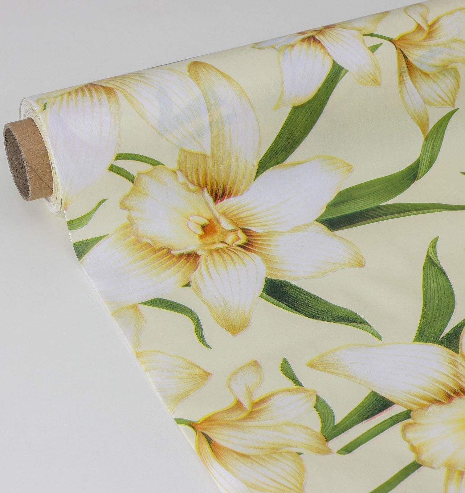 Клеёнка столовая на нетканой основе Доляна, ширина 137 см, толщина 0,08 мм, рулон 20 м