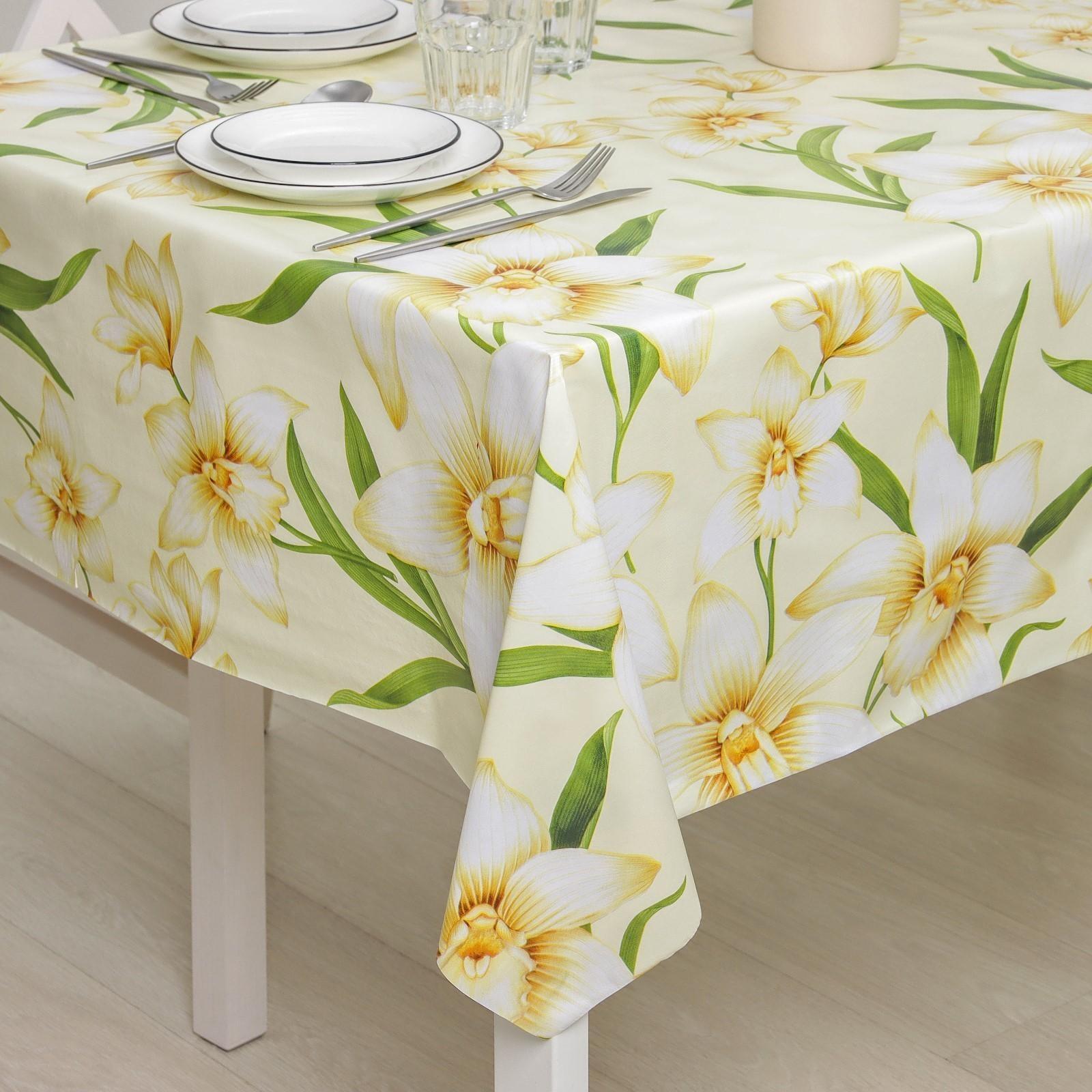 Клеёнка столовая на нетканой основе Доляна, ширина 137 см, толщина 0,08 мм, рулон 20 м