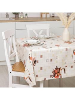 Клеёнка столовая на нетканой основе, ширина 137 см, толщина 0,08 мм, рулон 20 м