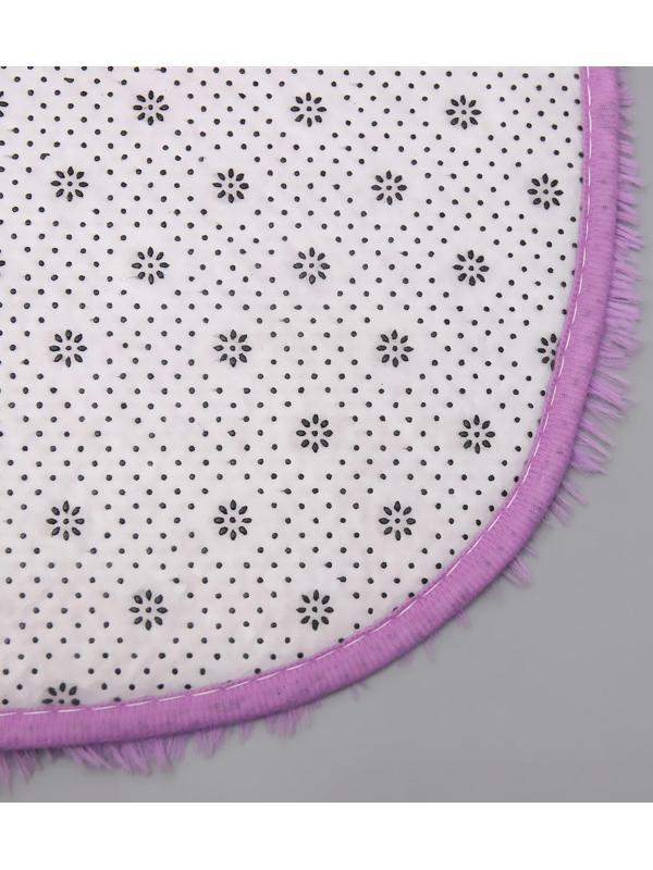 Коврик для ванной овальный Доляна «Пушистик», 40×60 см, цвет сиреневый