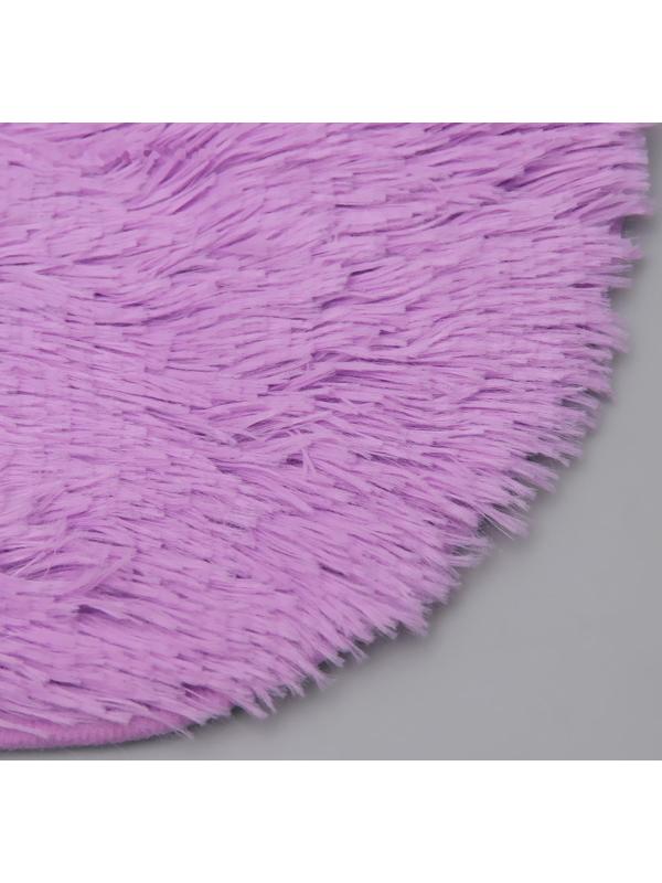 Коврик для ванной овальный Доляна «Пушистик», 40×60 см, цвет сиреневый