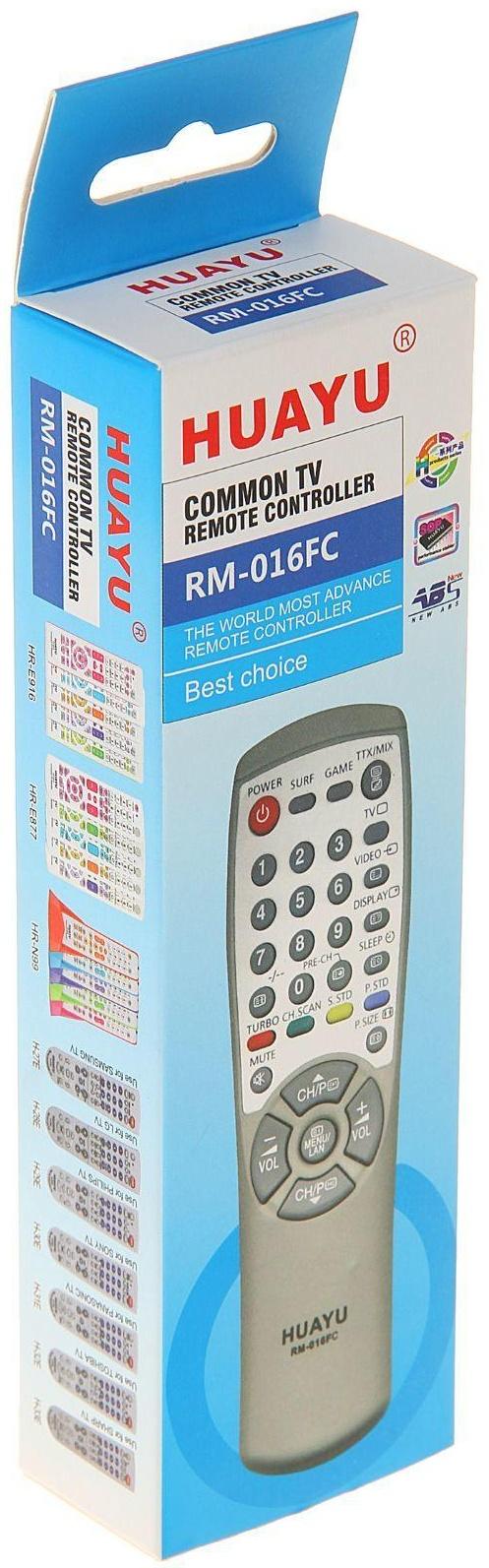 Пульт ДУ Huayu RM-016FC, для ТВ Samsung, универсальный, серый
