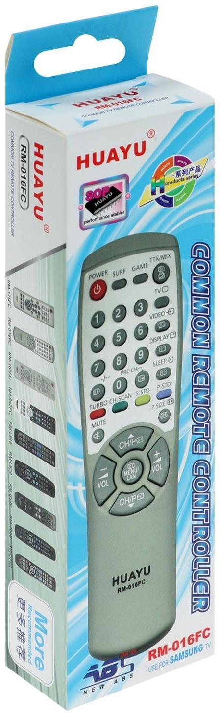Пульт ДУ Huayu RM-016FC, для ТВ Samsung, универсальный, серый