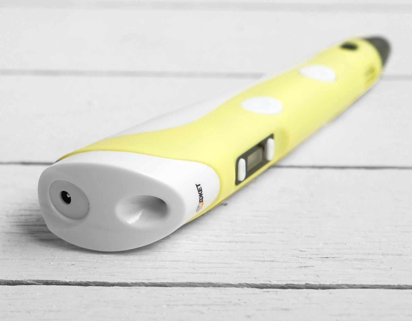 3D ручка 3Dali Plus (KIT FB0021Y), ABS и PLA, желтая (+ трафарет и пластик)