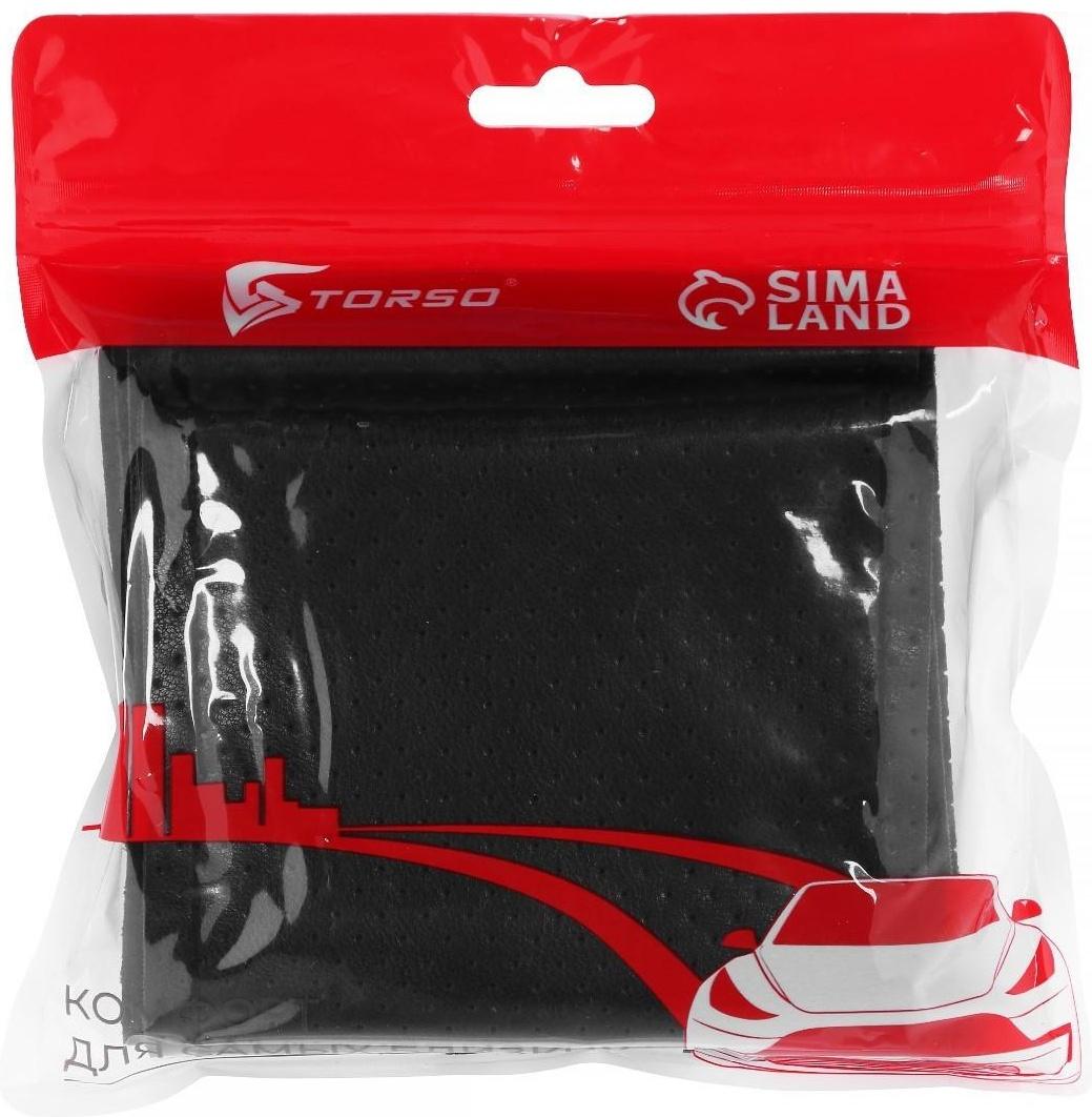 Сшивной чехол TORSO на руль 38 см, перфорация, искусственная кожа, черный