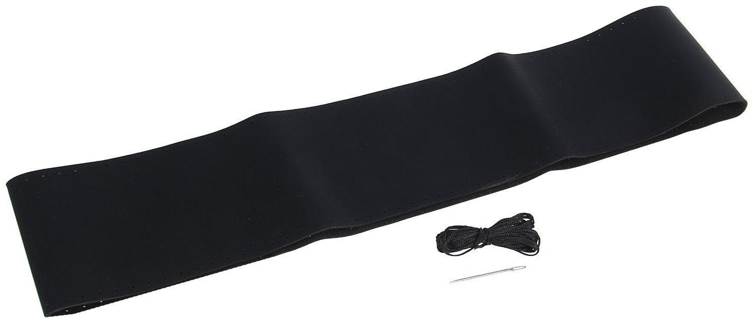 Сшивной чехол TORSO на руль 38 см, искусственная кожа, черный