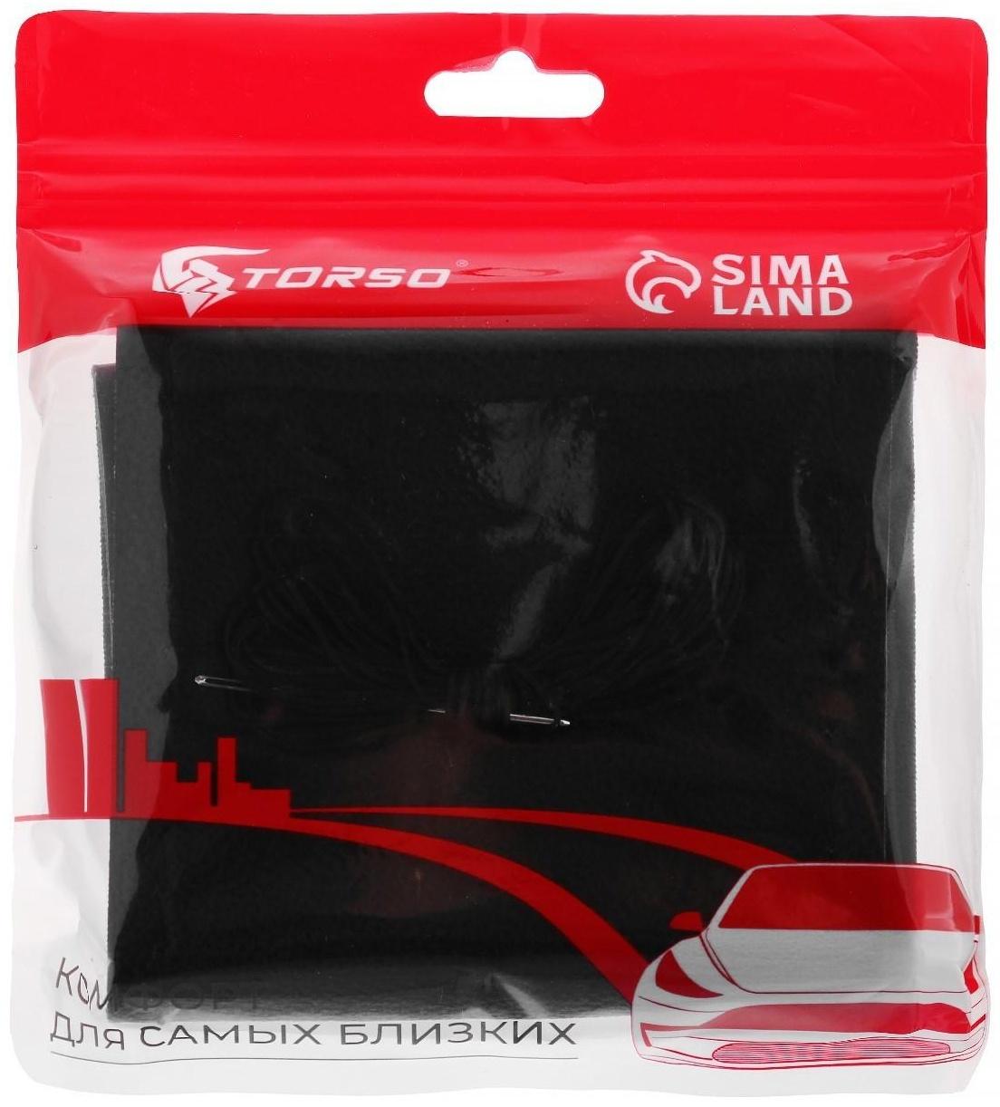 Сшивной чехол TORSO на руль 38 см, искусственная кожа, черный