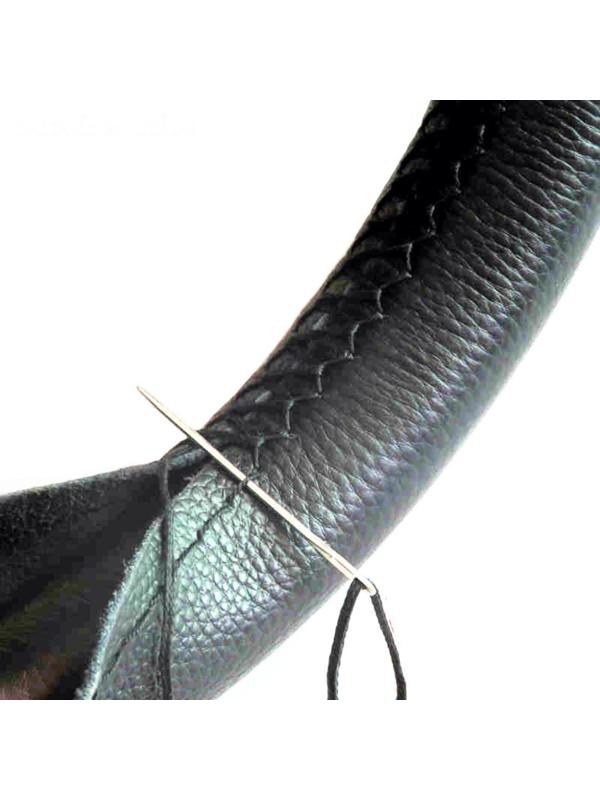 Сшивной чехол TORSO на руль 38 см, искусственная кожа, черный