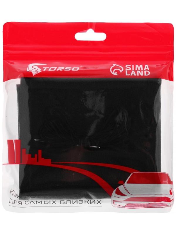 Сшивной чехол TORSO на руль 38 см, искусственная кожа, черный