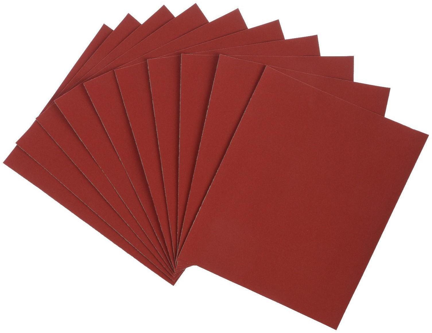 Шкурка шлифовальная в листах ЛОМ, на бумажной основе водостойкая, 230 х 280, Р800, 10 шт.