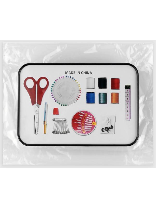 Набор для шитья, 86 предметов, в металлической коробке, 14,5 × 10 см