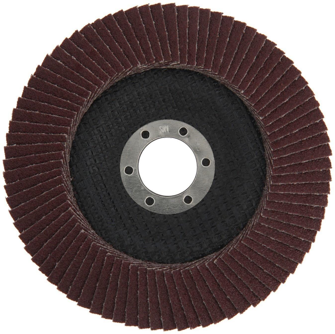 Круг лепестковый торцевой конический ТУНДРА, 125 х 22 мм, Р80