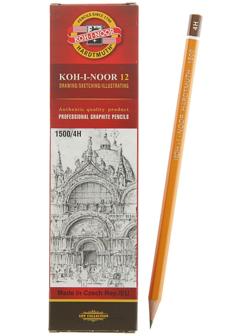 Карандаш чернографитный Koh-I-Noor 1500 4H, профессиональный