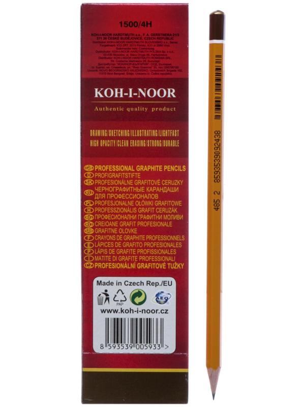 Карандаш чернографитный Koh-I-Noor 1500 4H, профессиональный