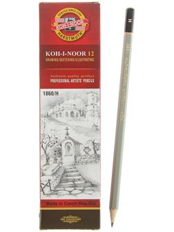 Карандаш чернографитный Koh-I-Noor 1860 H Gold Star, профессиональный