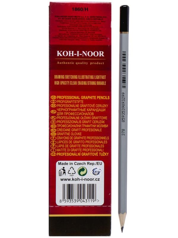 Карандаш чернографитный Koh-I-Noor 1860 H Gold Star, профессиональный