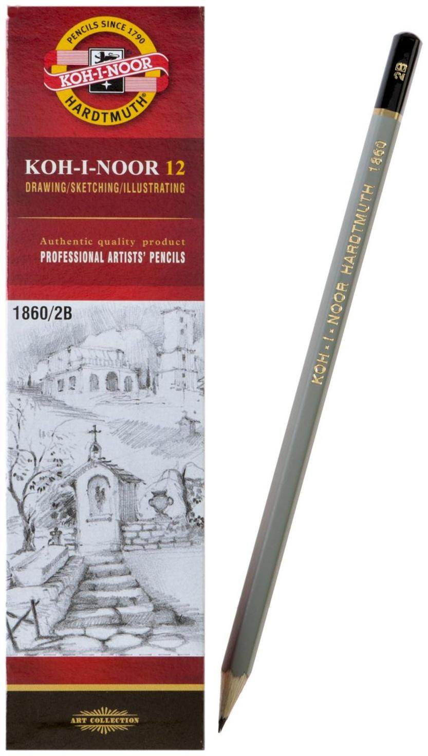 Карандаш чернографитный Koh-I-Noor 1860 2B Gold Star, профессиональный