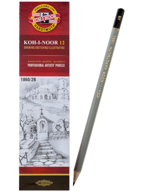 Карандаш чернографитный Koh-I-Noor 1860 2B Gold Star, профессиональный
