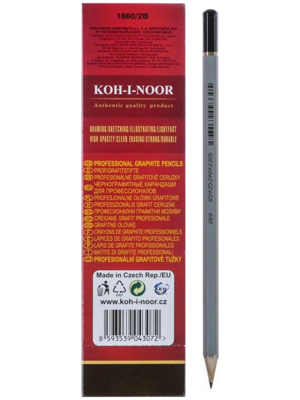 Карандаш чернографитный Koh-I-Noor 1860 2B Gold Star, профессиональный