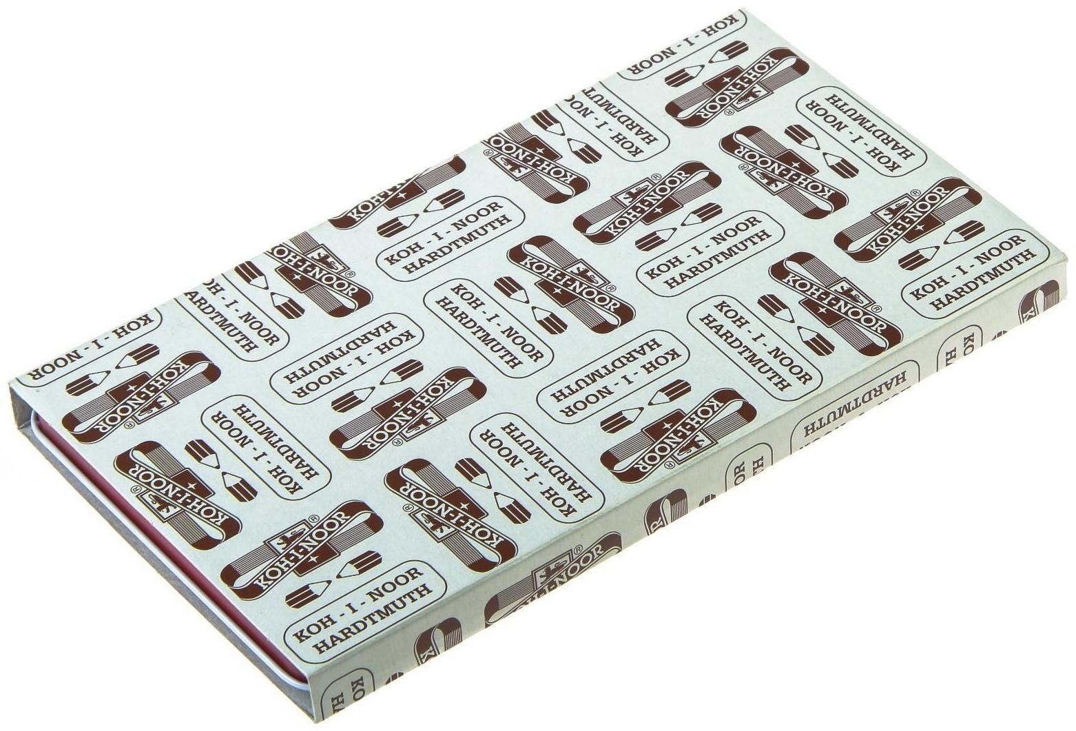Набор карандашей чернографитных разной твердости 12 штук Koh-i-Noor 1502/II, 8B-2H, в металлическом пенале