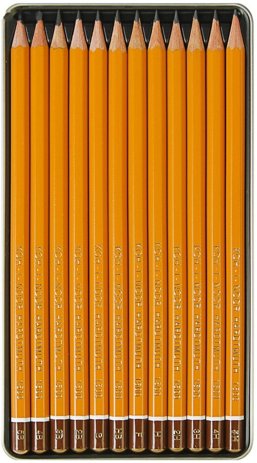 Набор карандашей чернографитных разной твердости 12 штук Koh-i-Noor 1502/III, 5B-5H, в металлическом пенале