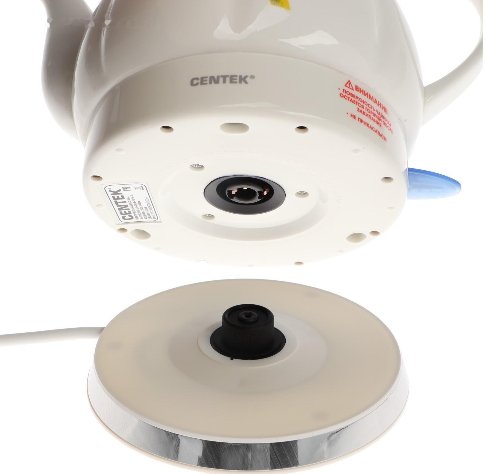 Чайник электрический Centek CT-0062, керамика, 2 л, 2000 Вт, 